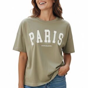 NWOT Scotch & Soda Khaki Paris Tee